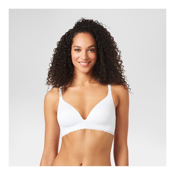 #408 Simply Perfect by Warner's Women's Supersoft Lace Wirefree Bra - White 34A - Picture 2 of 2